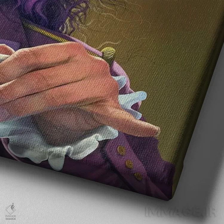 تابلو کلاهدوز دیوانه (شخصیت آلیس در سرزمین عجایب) اثر وینسنت های - نمای نزدیک بافت بوم