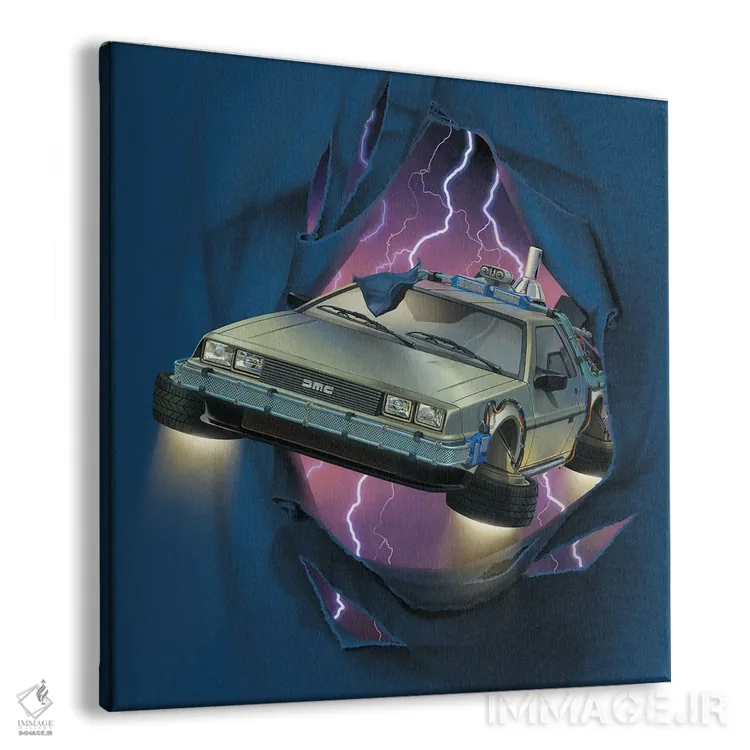 تابلو شکستن دلورین (اشاره به خودرو دلورین) اثر وینسنت های - نمای پرسپکتیو محصول