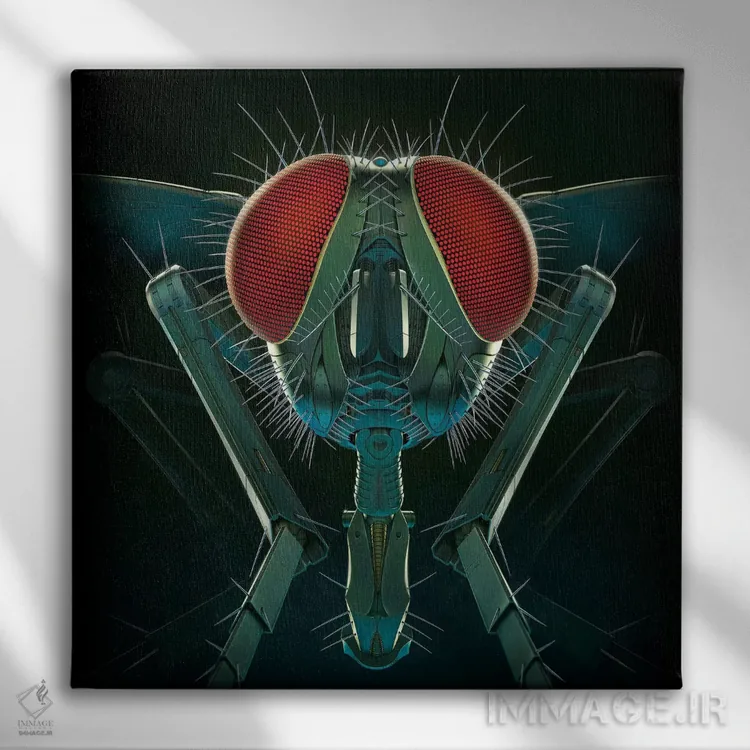 تابلو مگس فلزی اثر وینسنت های - نمای روبهرو روی دیوار