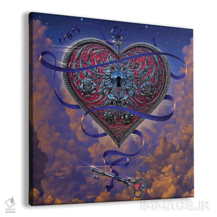 تابلو قلب و کلید اثر وینسنت های - نمای پرسپکتیو محصول