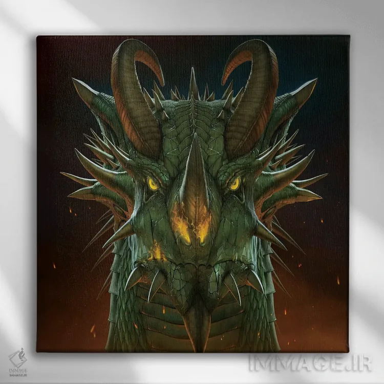 تابلو پرتره اژدها اثر وینسنت های - نمای روبهرو روی دیوار