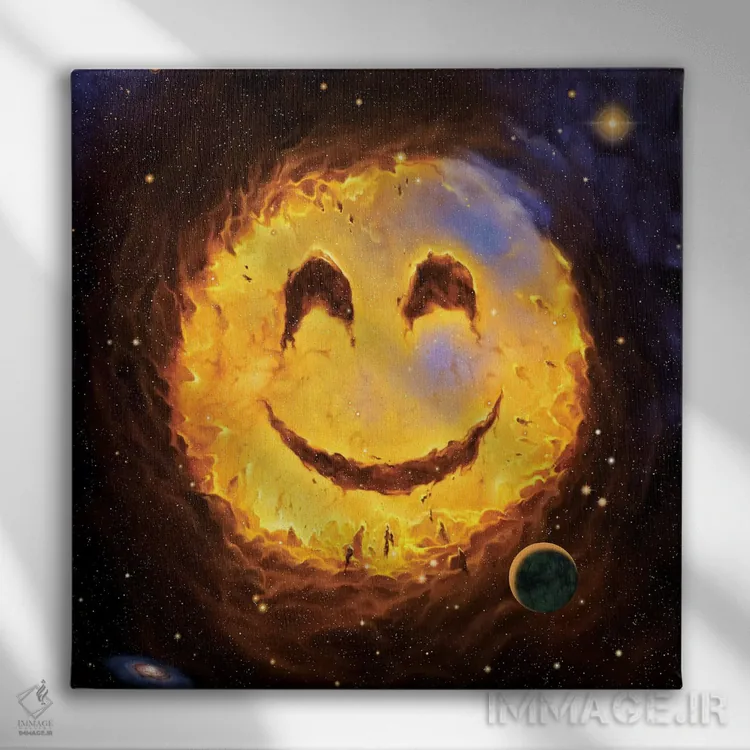 تابلو لبخند کهکشانی اثر وینسنت های - نمای روبهرو روی دیوار