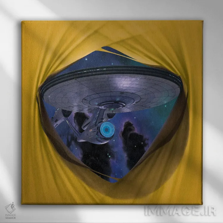 تابلو نفوذ سفینه انترپرایز NCC 1701 (پیشتازان فضا) اثر وینسنت های - نمای روبهرو روی دیوار