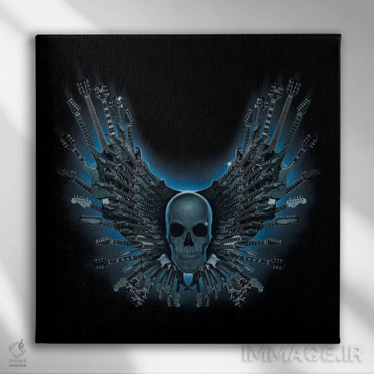 تابلو ریسه جمجمهها اثر وینسنت های - نمای روبهرو روی دیوار