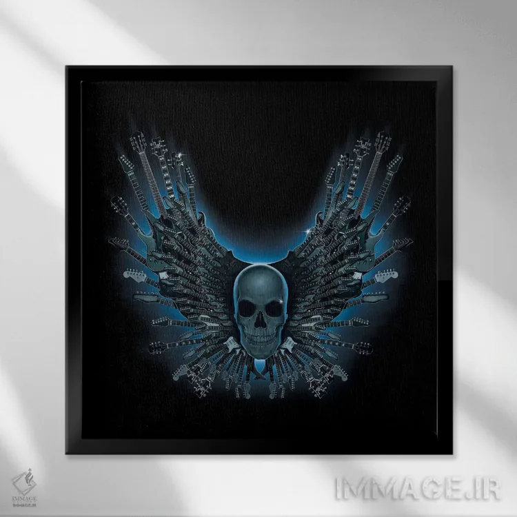 تابلو ریسه جمجمهها اثر وینسنت های - نمای قابدار مشکی