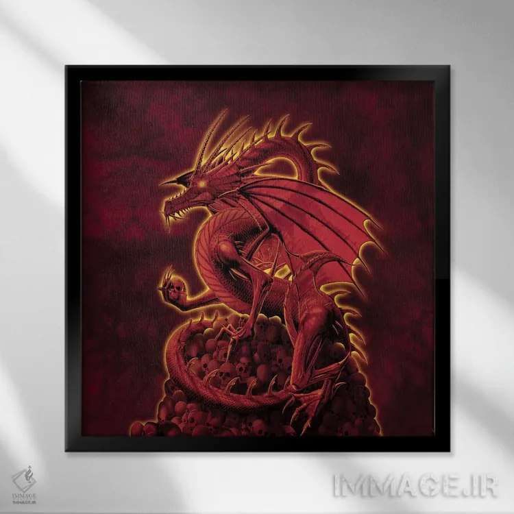 تابلو محوکننده نسخه قرمز اثر وینسنت های - نمای قابدار مشکی