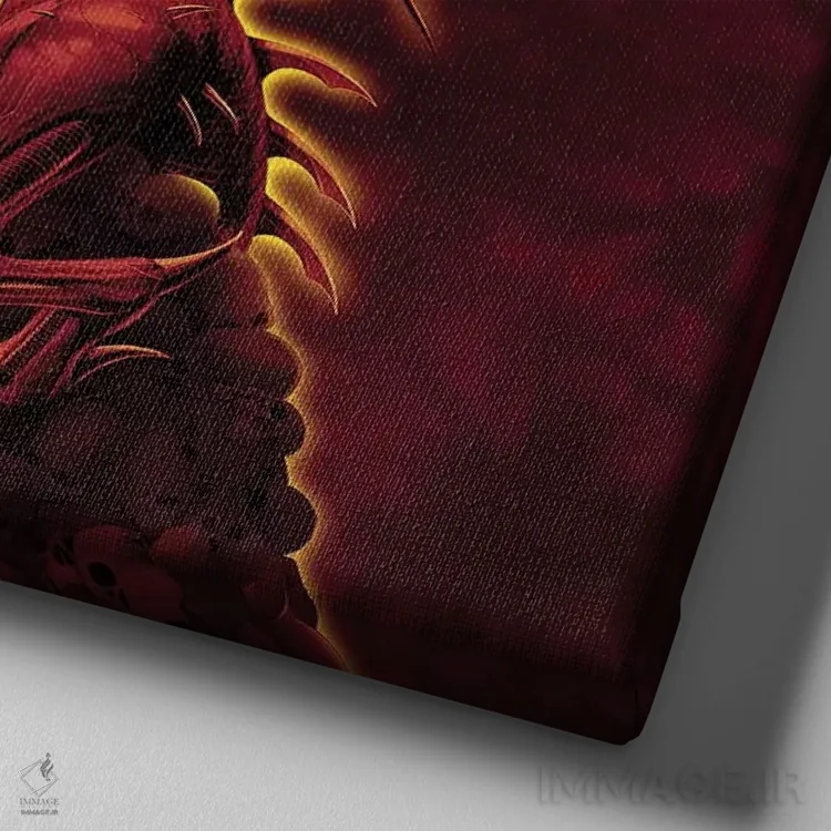 تابلو محوکننده نسخه قرمز اثر وینسنت های - نمای نزدیک بافت بوم