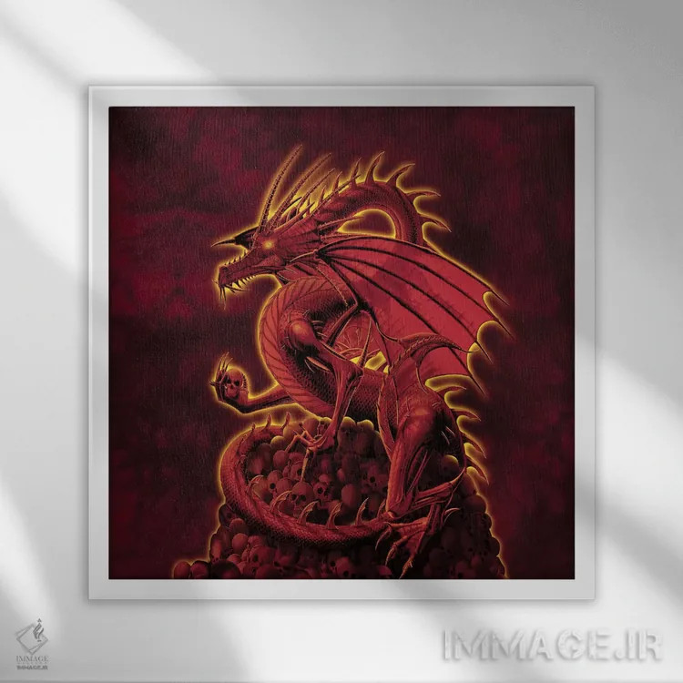 تابلو محوکننده نسخه قرمز اثر وینسنت های - نمای قابدار سفید