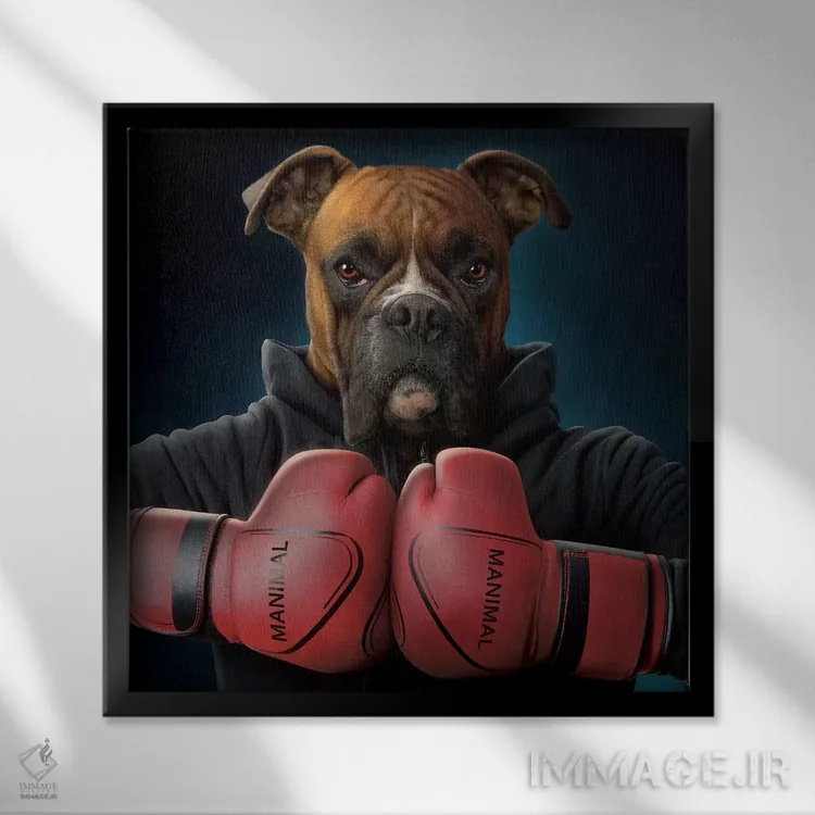 تابلو بوکسور اثر وینسنت های - نمای قابدار مشکی
