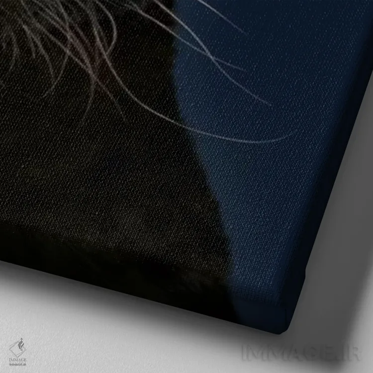 تابلو پرتره پلنگ سیاه اثر وینسنت های - نمای نزدیک بافت بوم