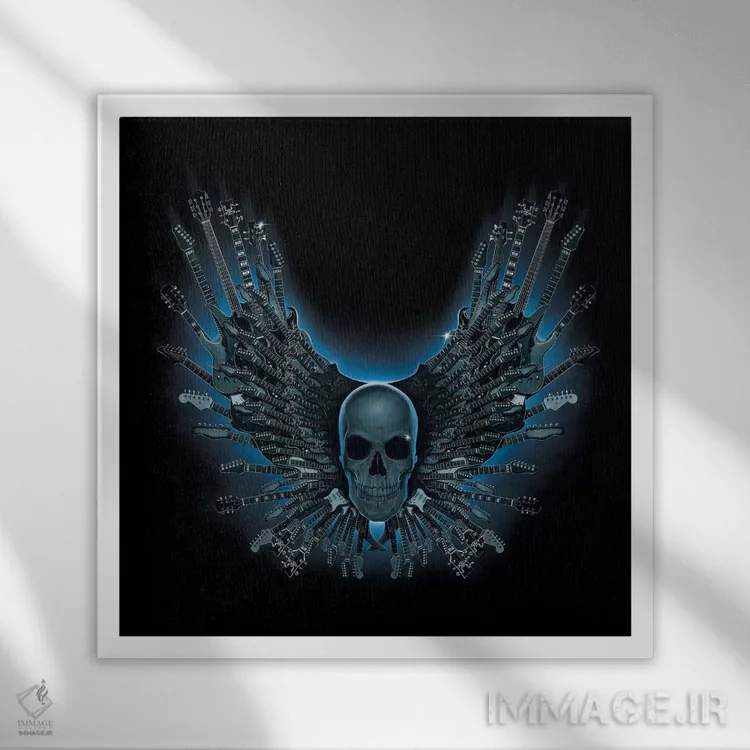 تابلو ریسه جمجمهها اثر وینسنت های - نمای قابدار سفید