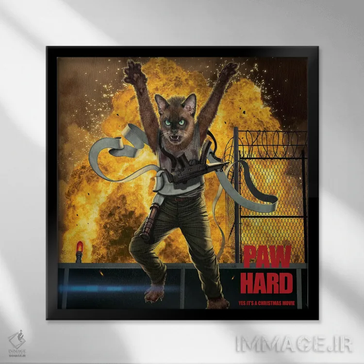 تابلو پنجه سخت اثر وینسنت های - نمای قابدار مشکی