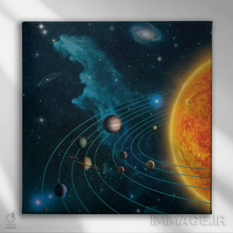 تابلو منظومه شمسی اثر وینسنت های - نمای روبهرو روی دیوار