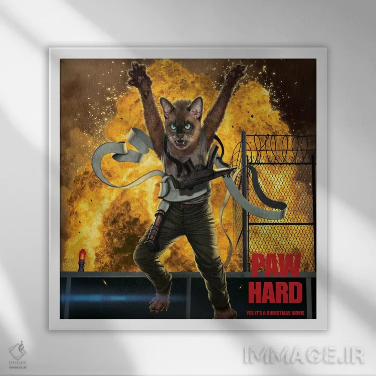 تابلو پنجه سخت اثر وینسنت های - نمای قابدار سفید