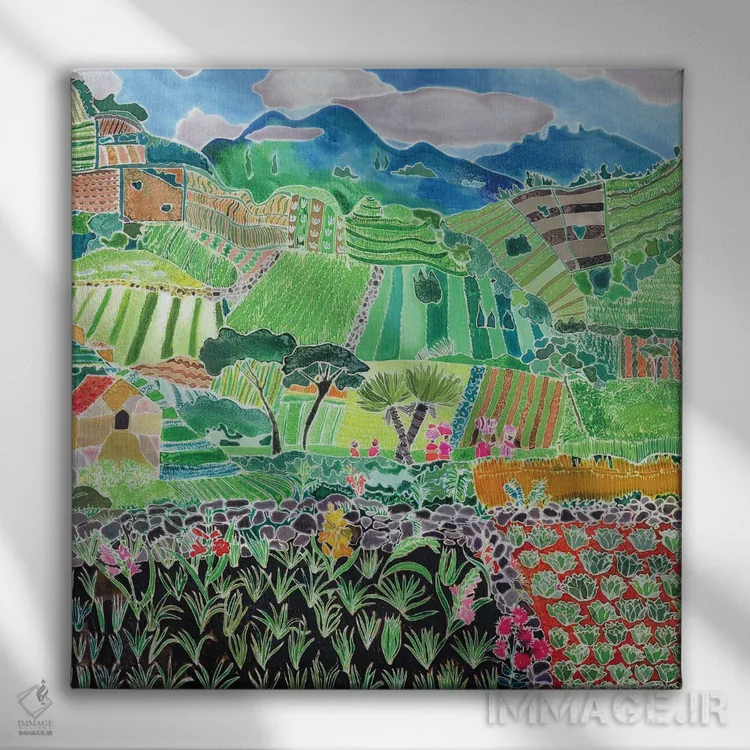 تابلو Solola Region, Guatemala, 1993,کلم و سوسن، منطقه سولا، گواتمالا، ۱۹۹۳ اثر هیلاری سایمون - نمای روبهرو روی دیوار