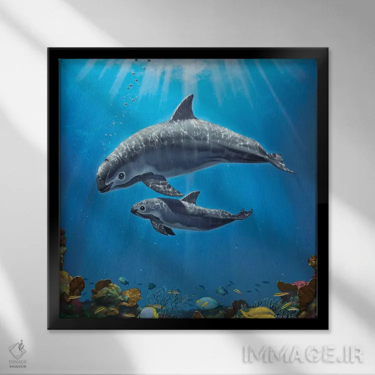 تابلو واکیتا (گونهٔ شدیداً در معرض خطر) اثر وینسنت های - نمای قابدار مشکی