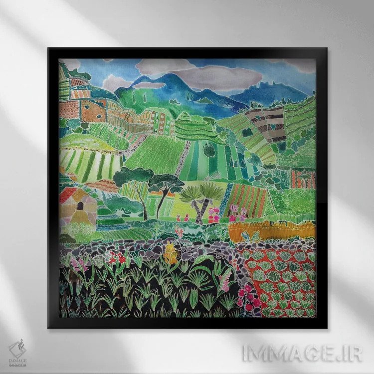تابلو Solola Region, Guatemala, 1993,کلم و سوسن، منطقه سولا، گواتمالا، ۱۹۹۳ اثر هیلاری سایمون - نمای قابدار مشکی