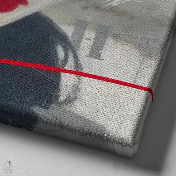 تابلو پرزرقوبرق یک اثر هانس یوخیم بکر - نمای نزدیک بافت بوم