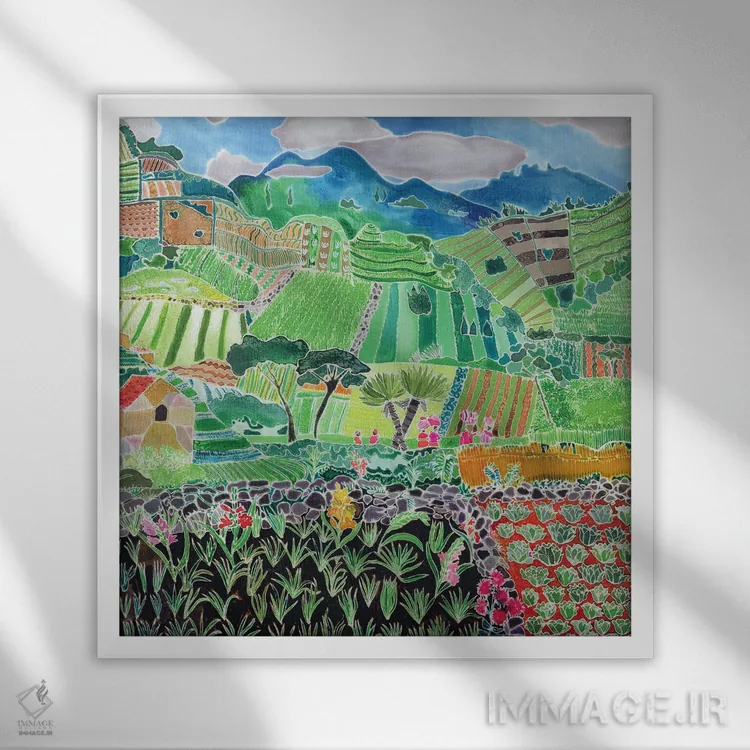 تابلو Solola Region, Guatemala, 1993,کلم و سوسن، منطقه سولا، گواتمالا، ۱۹۹۳ اثر هیلاری سایمون - نمای قابدار سفید