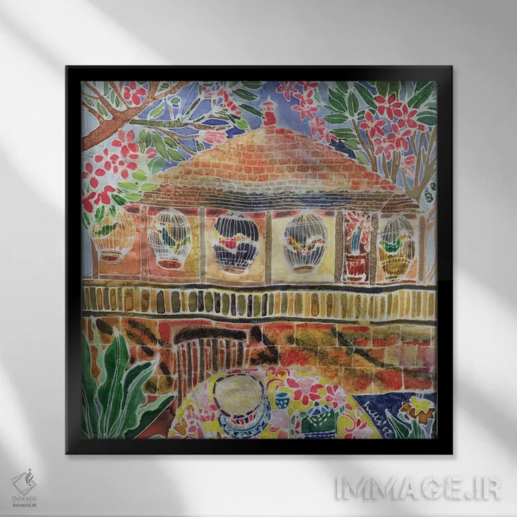 تابلو Ubud, Bali, 2002,کافه لوتوس، اوبود، بالی، ۲۰۰۲ اثر هیلاری سایمون - نمای قابدار مشکی
