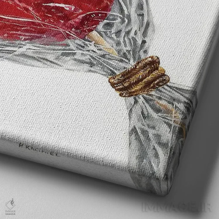 تابلو عزیزدلم اثر هانا کاچینیل - نمای نزدیک بافت بوم