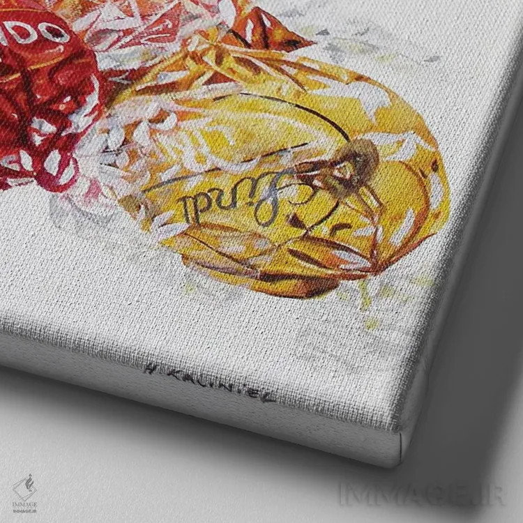 تابلو یکی هرگز کافی نیست اثر هانا کاچینیل - نمای نزدیک بافت بوم