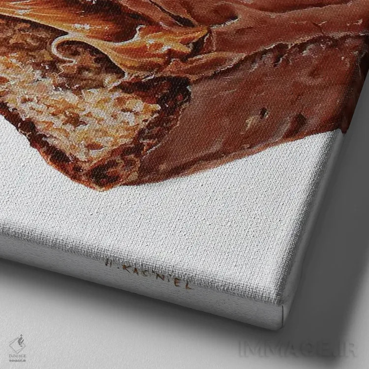 تابلو کاملاً دیوانه (واژهبازی با فندق) اثر هانا کاچینیل - نمای نزدیک بافت بوم