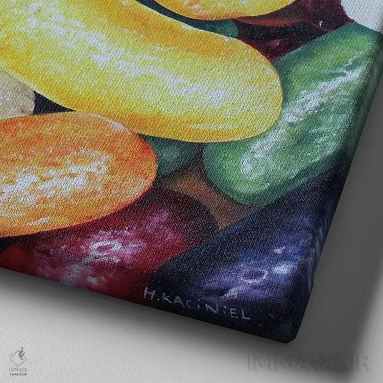 تابلو خیلی باحال (واژهپردازی) اثر هانا کاچینیل - نمای نزدیک بافت بوم