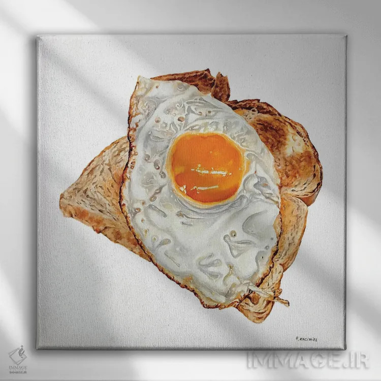 تابلو بیا کنارم سرخ کن (واژهبازی) اثر هانا کاچینیل - نمای روبهرو روی دیوار