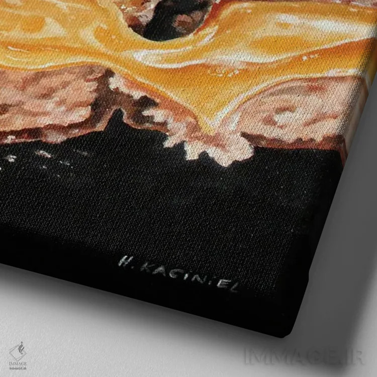 تابلو جدا شدن سخته اثر هانا کاچینیل - نمای نزدیک بافت بوم