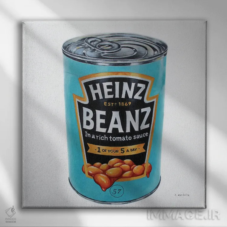 تابلو قبلاً لوبیا بوده (واژهبازی با been/bean) اثر هانا کاچینیل - نمای روبهرو روی دیوار