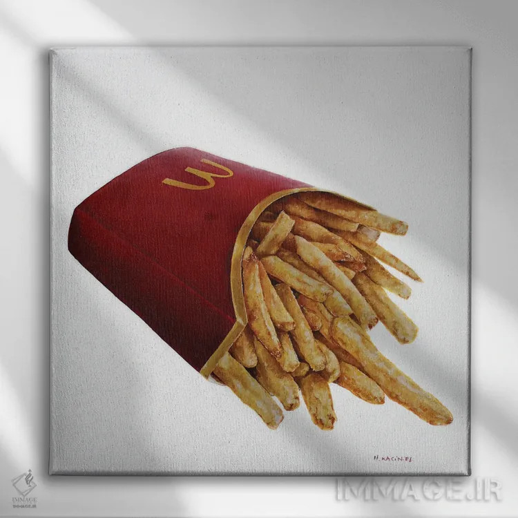 تابلو یک توده چیپس اثر هانا کاچینیل - نمای روبهرو روی دیوار