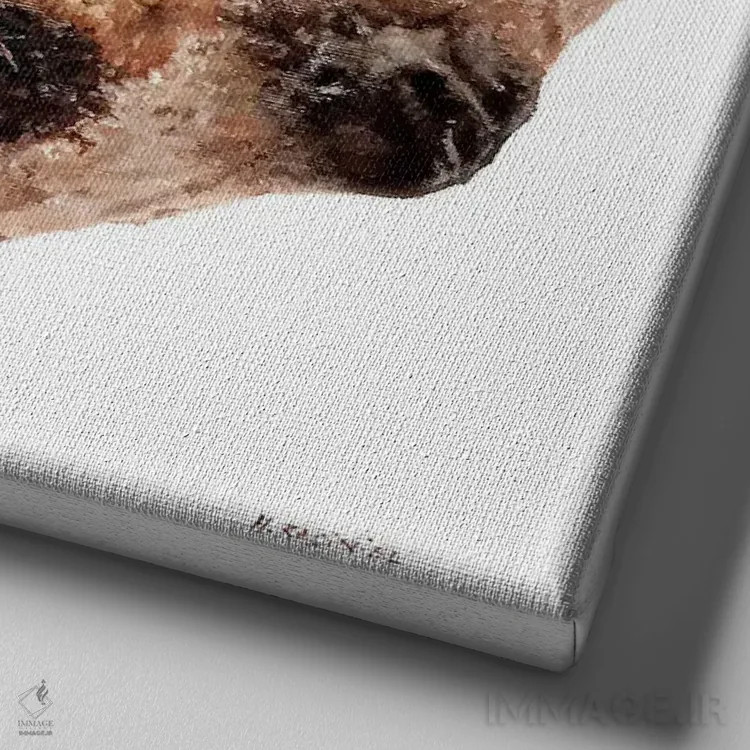 تابلو بلّا بلّا (نام و واژه محبتآمیز) اثر هانا کاچینیل - نمای نزدیک بافت بوم