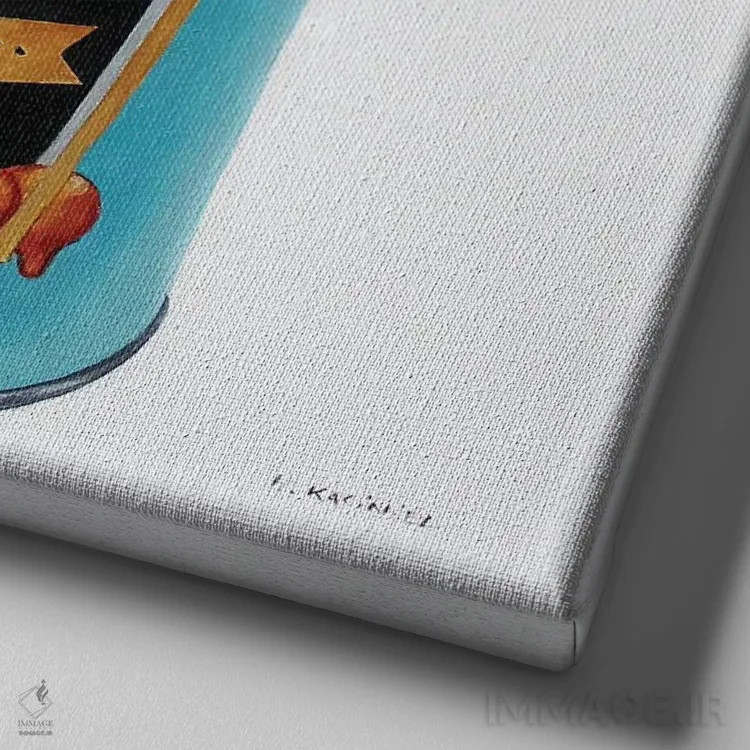 تابلو قبلاً لوبیا بوده (واژهبازی با been/bean) اثر هانا کاچینیل - نمای نزدیک بافت بوم