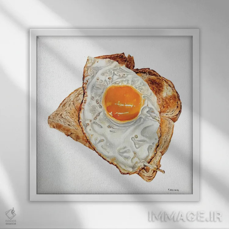 تابلو بیا کنارم سرخ کن (واژهبازی) اثر هانا کاچینیل - نمای قابدار سفید