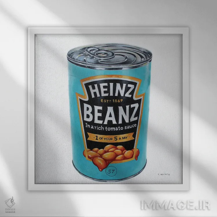 تابلو قبلاً لوبیا بوده (واژهبازی با been/bean) اثر هانا کاچینیل - نمای قابدار سفید