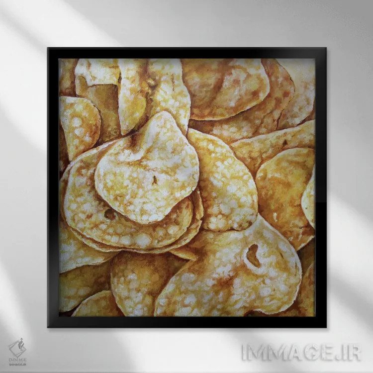 تابلو نخستین غذای انگشتی (غذای با دستخور) اثر هانا کاچینیل - نمای قابدار مشکی