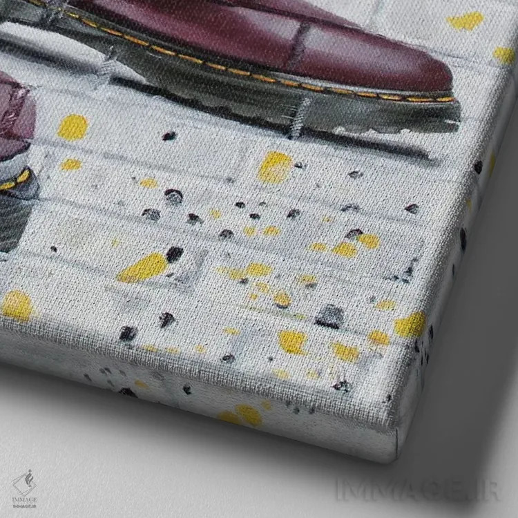 تابلو شور و هیجان نوجوانی اثر هانا کاچینیل - نمای نزدیک بافت بوم