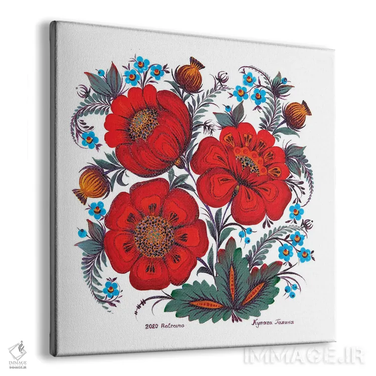 تابلو گلهای شقایق اثر هالینا کولگا - نمای پرسپکتیو محصول