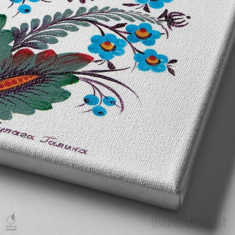 تابلو گلهای شقایق اثر هالینا کولگا - نمای نزدیک بافت بوم