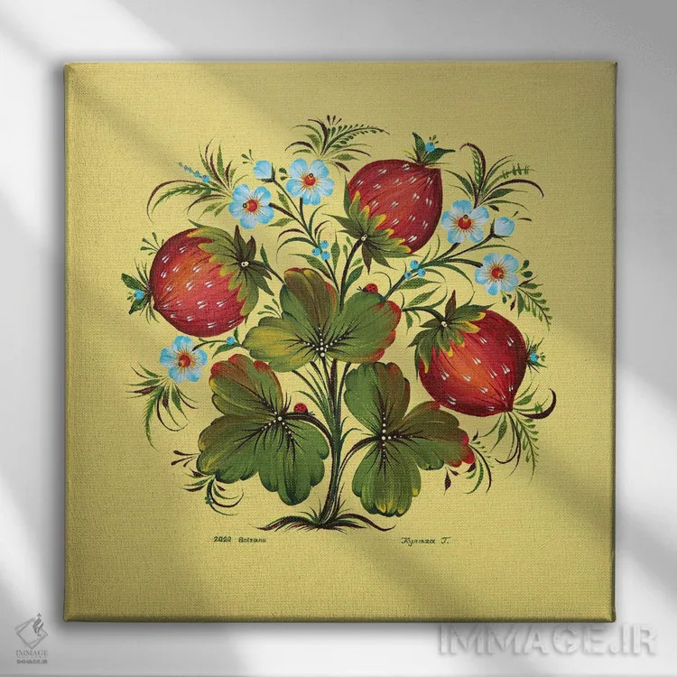 تابلو توتفرنگیها اثر هالینا کولگا - نمای روبهرو روی دیوار