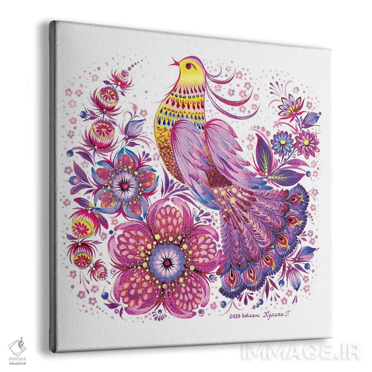 تابلو پرندهٔ صورتی امید اثر هالینا کولگا - نمای پرسپکتیو محصول