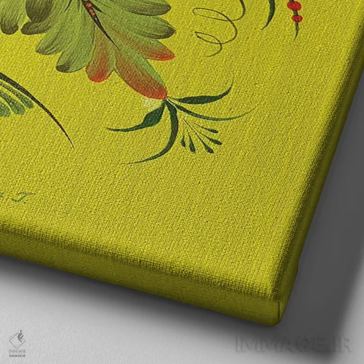 تابلو تمشک قرمز (تمشک) اثر هالینا کولگا - نمای نزدیک بافت بوم