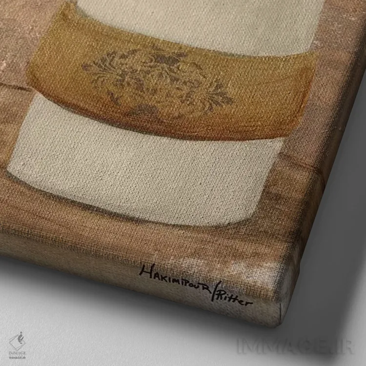 تابلو آرام گرفتن اثر حکیملپور-ریتر - نمای نزدیک بافت بوم