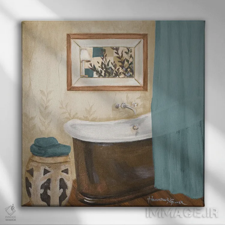 تابلو حمام ذن آبی (II) اثر حکیملپور-ریتر - نمای روبهرو روی دیوار