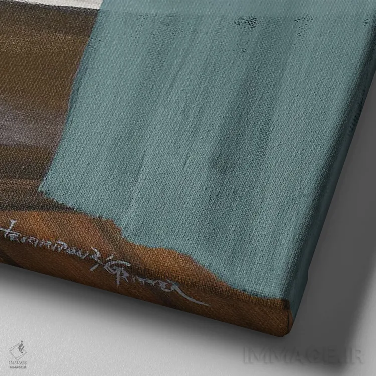 تابلو حمام ذن آبی (II) اثر حکیملپور-ریتر - نمای نزدیک بافت بوم