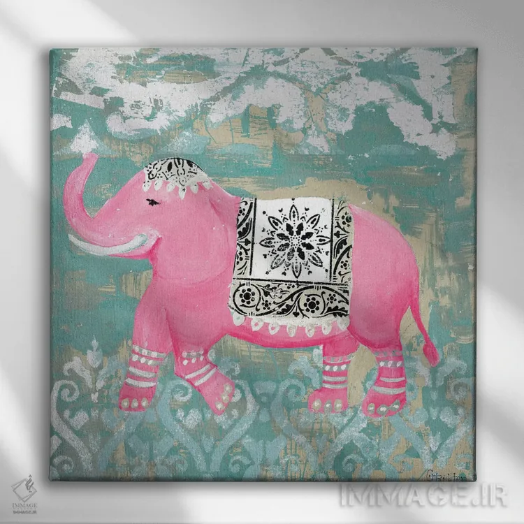 تابلو بازار صورتی (I) اثر حکیملپور-ریتر - نمای روبهرو روی دیوار