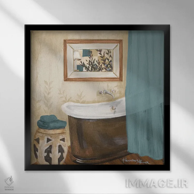 تابلو حمام ذن آبی (II) اثر حکیملپور-ریتر - نمای قابدار مشکی
