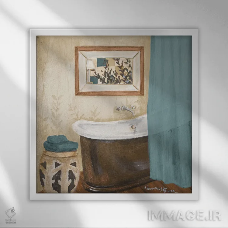 تابلو حمام ذن آبی (II) اثر حکیملپور-ریتر - نمای قابدار سفید