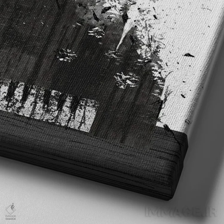 تابلو زغالسنگ (VII) پیانوی شکسته اثر هیرویوشی کوراوا - نمای نزدیک بافت بوم